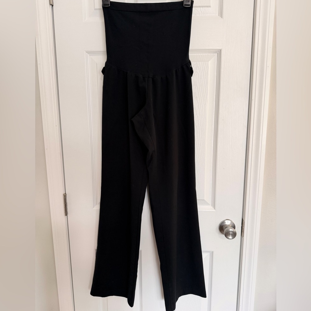 Motherhood Maternity Black Dress Pants Elastic Waist Straight Leg Slacks Women L - Picture 5 of 9